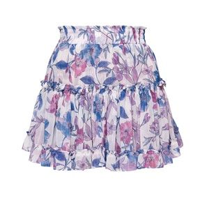 Misa Los Angeles Floral Skirt - Purple and Blue